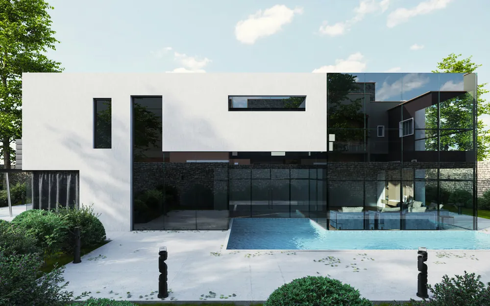 Exterior renovation with new windows and refreshed facade